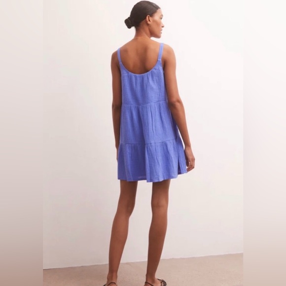 Z Supply Danny Gauze Mini Dress in Blue - Picture 4 of 6